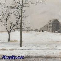 TSD3664 - Tranh sơn dầu tuyết rơi trắng xóa